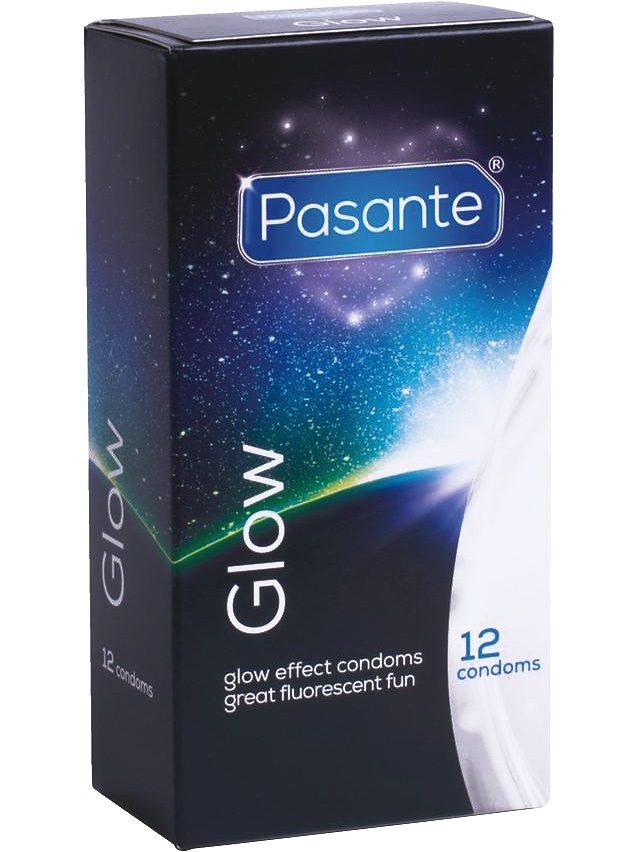 Pasante Glow: Kondomer, 12-pack