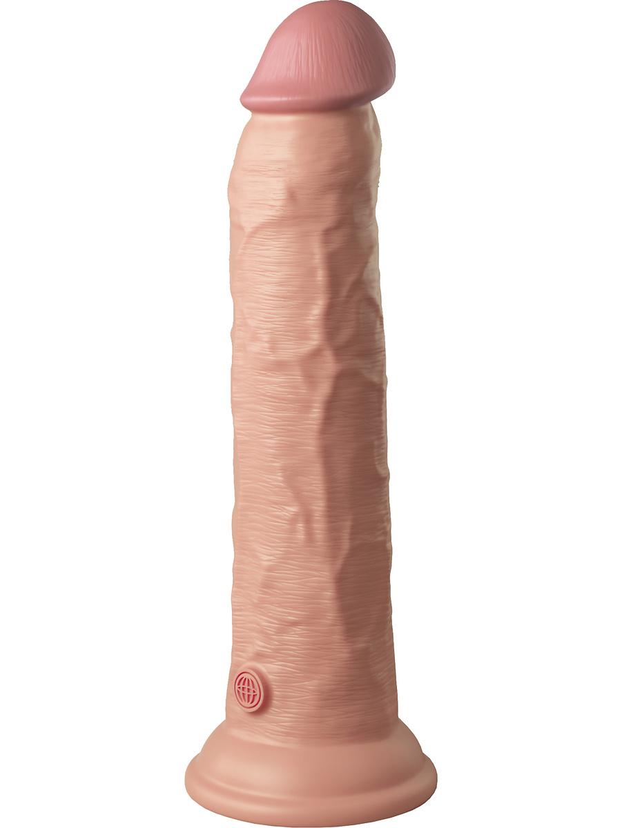 King Cock Elite: Dual Density Silicone Vibrating Cock, 25 cm, ljus | Masker | Intimast