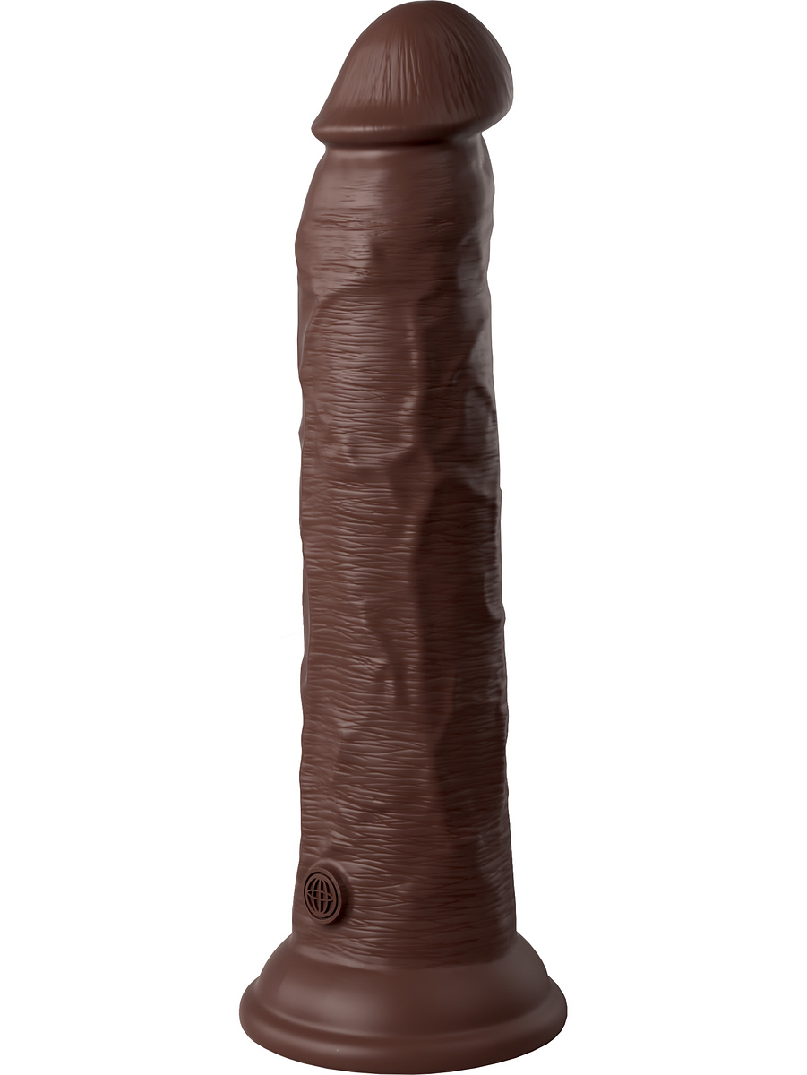 King Cock Elite: Dual Density Silicone Vibrating Cock, 25 cm, mörk