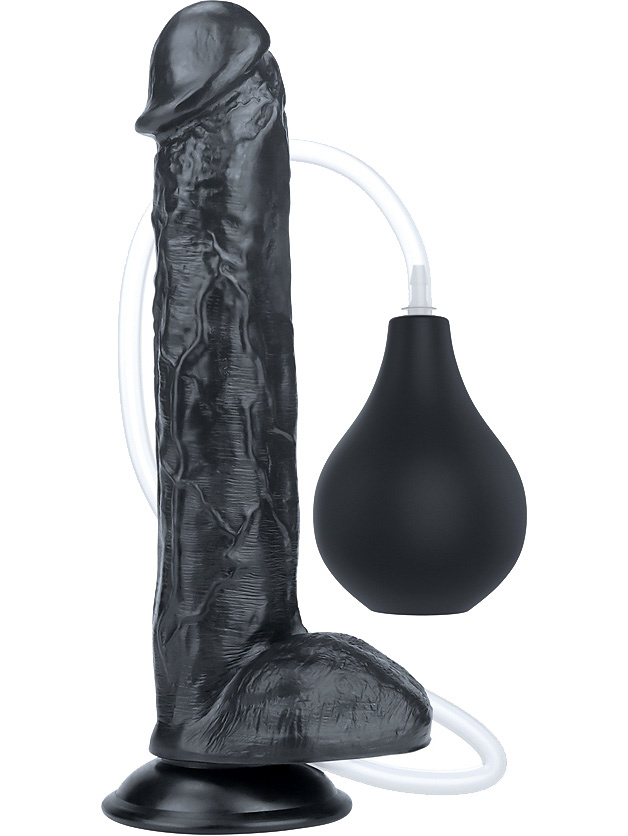 LoveToy: Squirt Extreme Dildo, 28 cm, svart | Realistiska Vaginor | Intimast