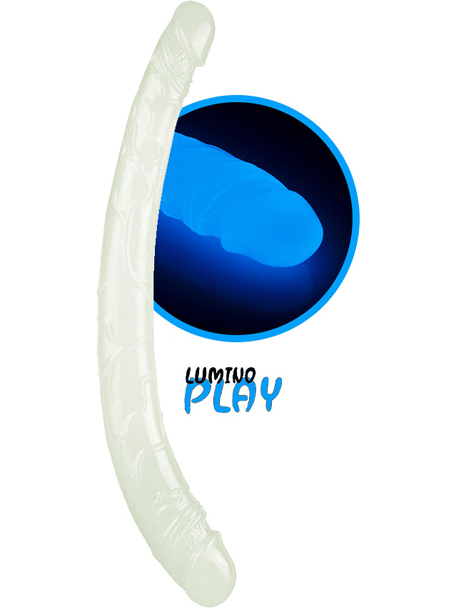 LoveToy: Lumino Play, Självlysande Dubbeldildo, 37 cm