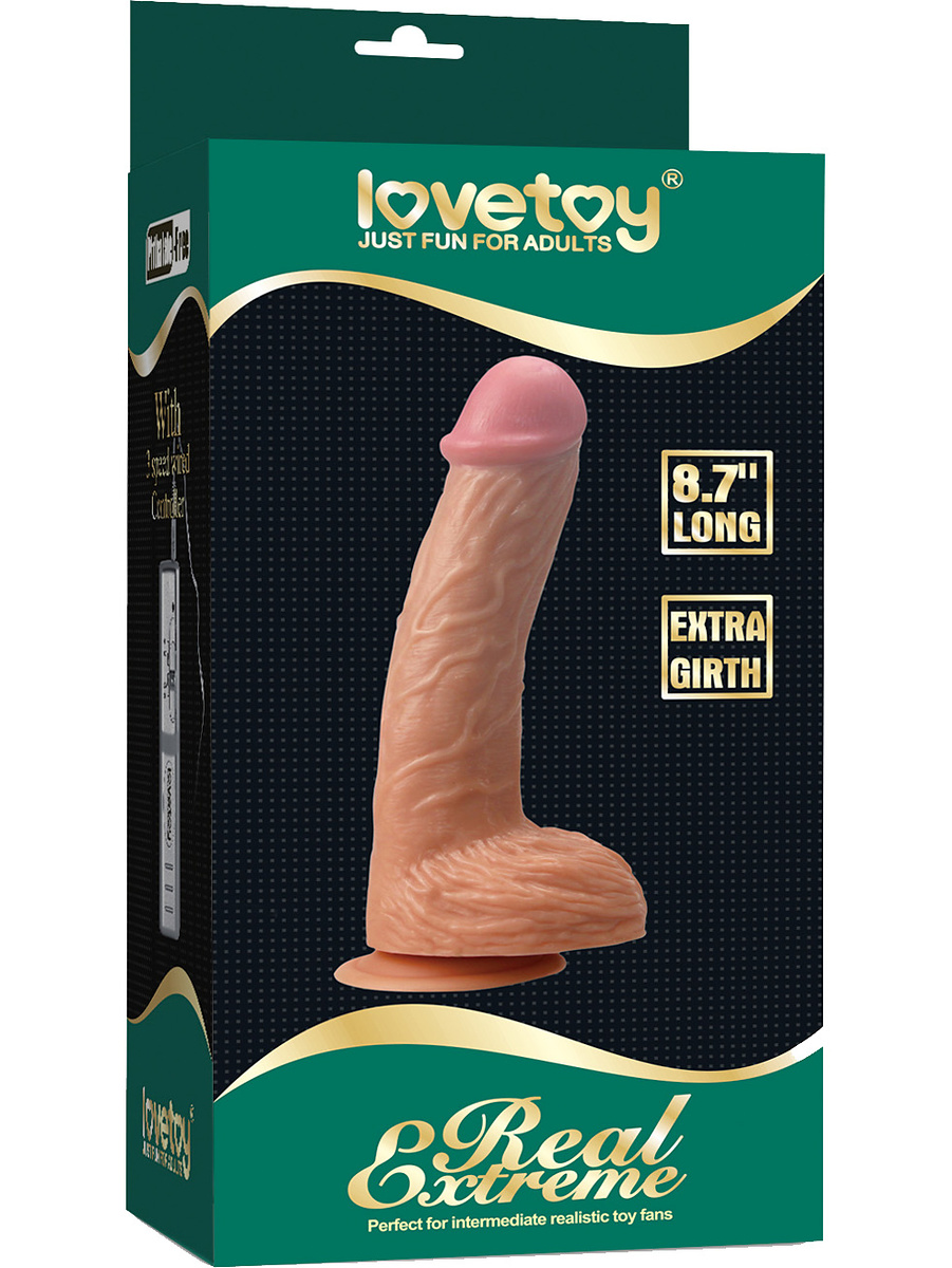 LoveToy: Real Extreme Extra Girth Dildo Vibrator, 22 cm.