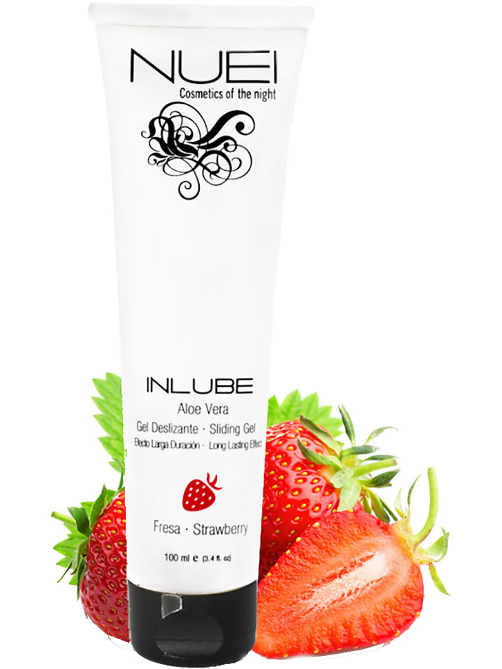 Nuei: Inlube Strawberry, Aloe Vera Sliding Gel, 100 ml | Ögonbindlar | Intimast
