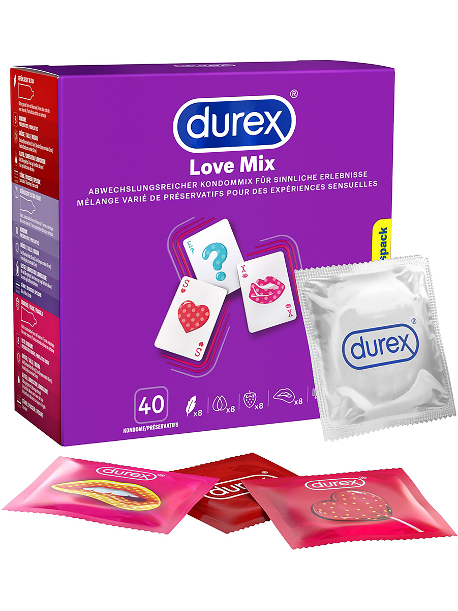 Durex: Love Mix Condoms, 40-pack | Klitorisvibrator | Intimast