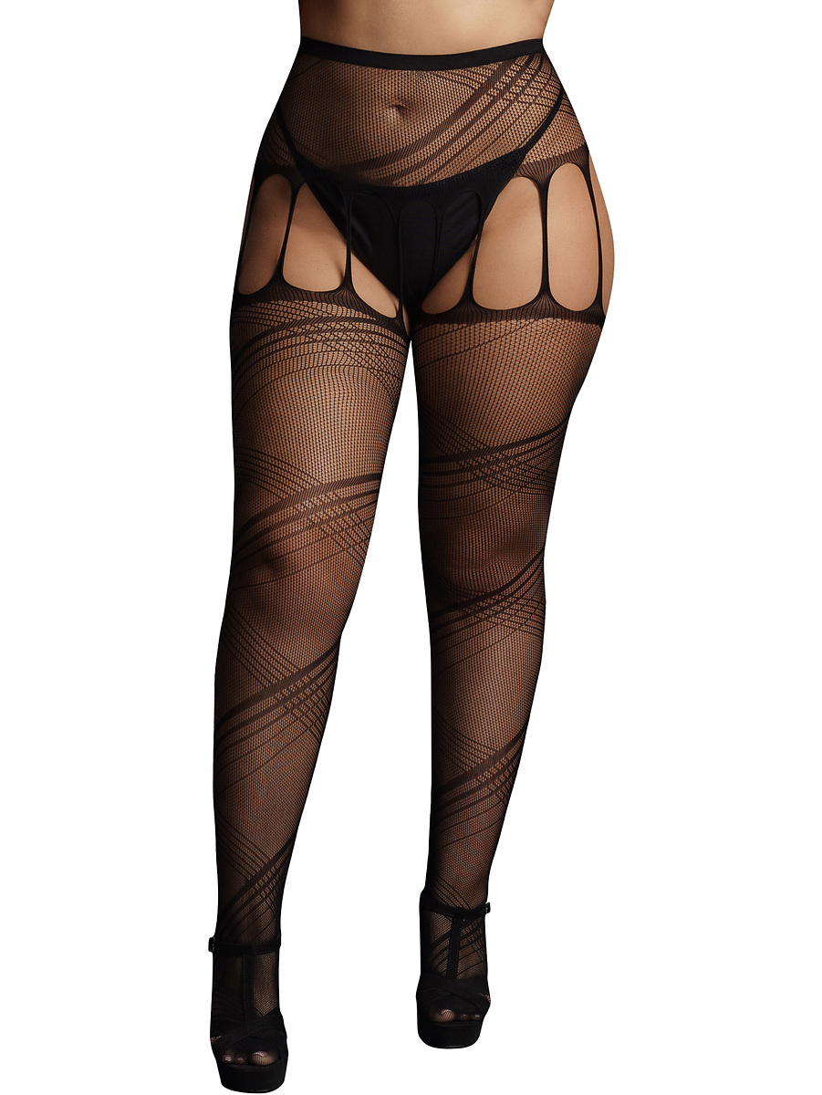 Le Désir: Crotchless Cut-Out Pantyhose, One Size Plus | Glidmedel | Intimast