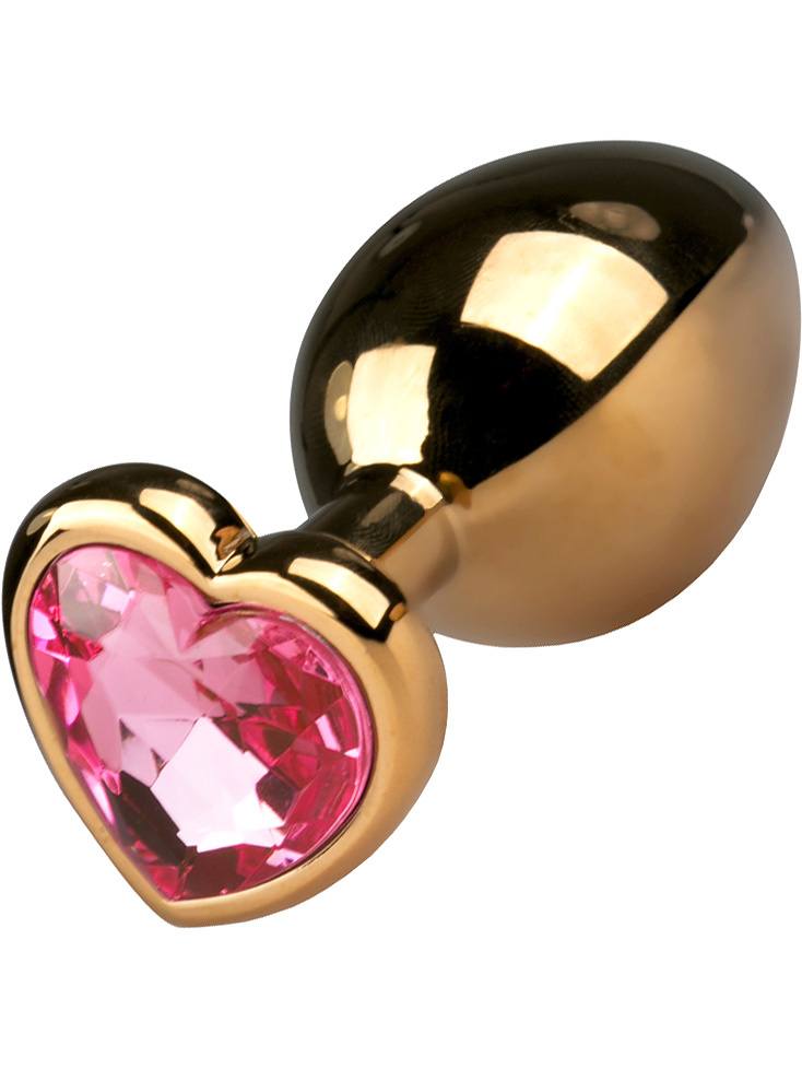 EasyToys: Metal Butt Plug No. 7 with Heart, medium, guld/rosa | Penisringar | Intimast