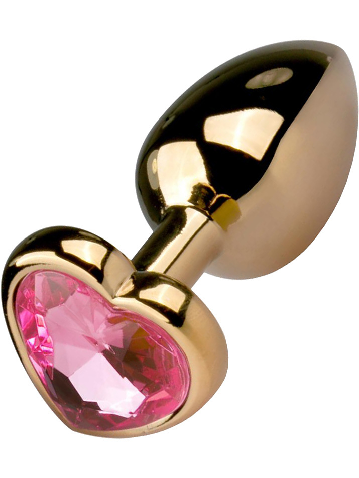 EasyToys: Metal Butt Plug No. 3 with Heart, small, guld/rosa
