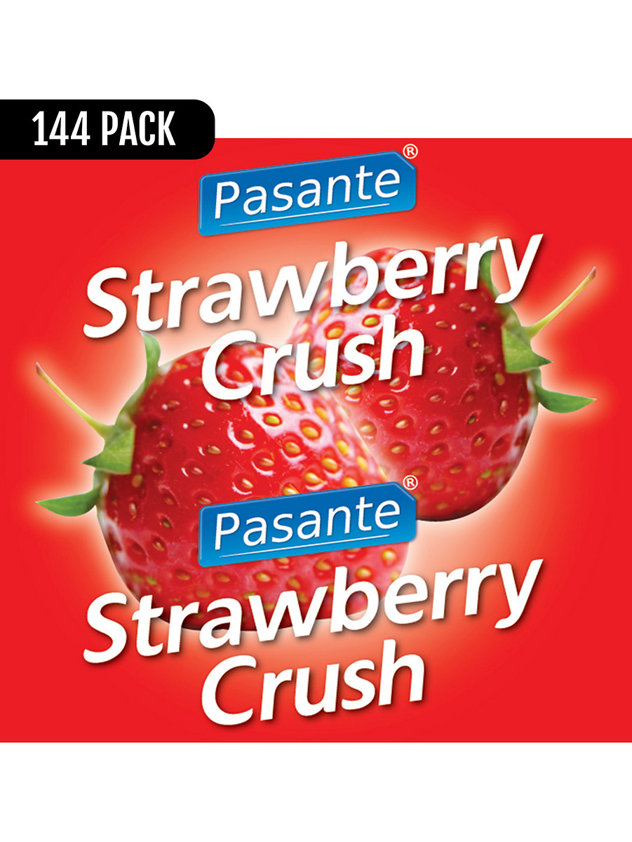 Pasante Strawberry Taste: Kondomer, 144-pack | Analpluggar | Intimast