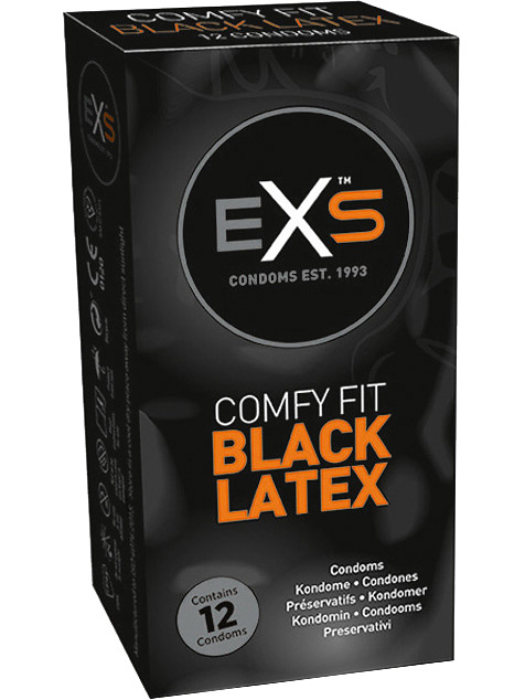 EXS Black Latex: Kondomer, 12-pack | Glidmedel | Intimast