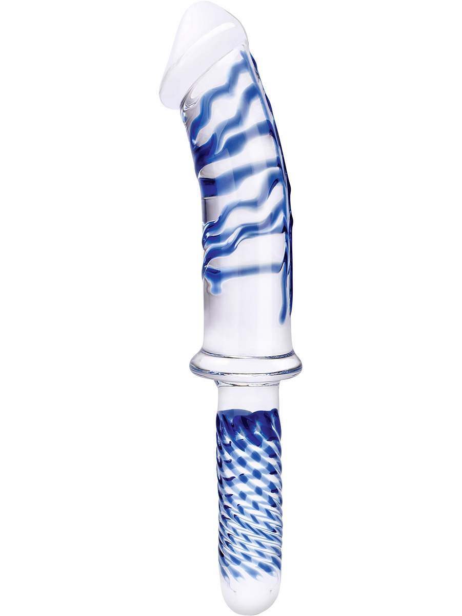 Gläs: Realistic, Double Ended Glass Dildo with Handle | Realistiska Vaginor | Intimast