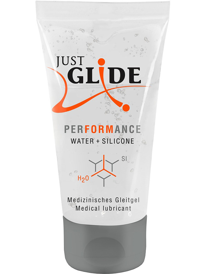 Just Glide: Performance, Vatten- och Silikonbaserat Glidmedel, 50 ml | Strap-ons | Intimast