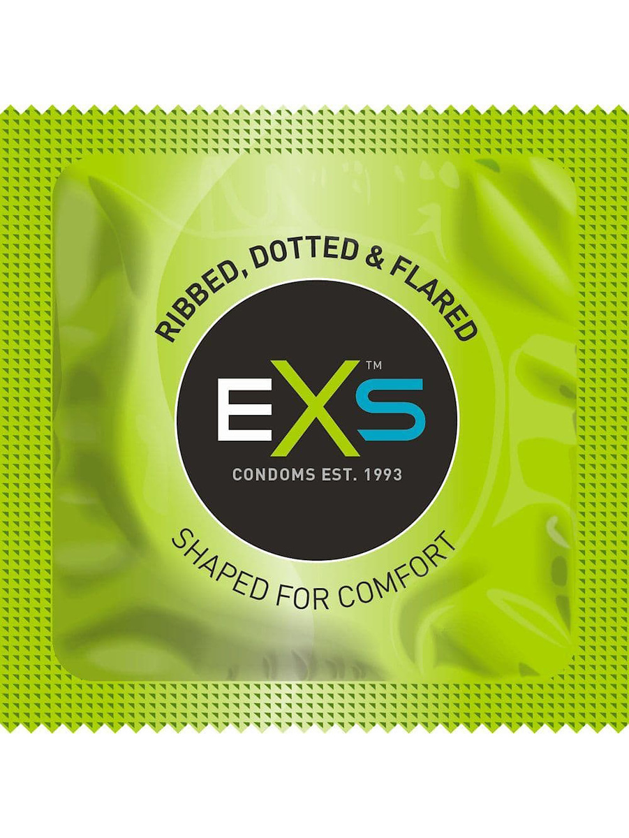 EXS Ribbed & Dotted: Kondomer, 12-pack