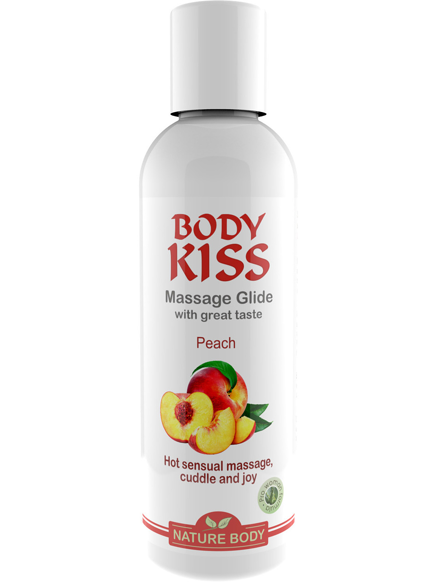 Nature Body White: Body Kiss Massage Glide, Peach, 100 ml
