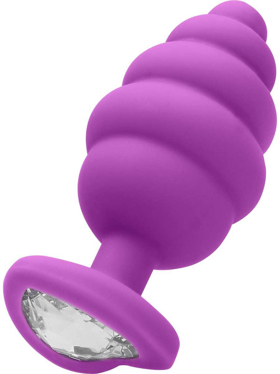 Ouch!: Regular Ribbed Diamond Heart Plug, lila |  | Intimast