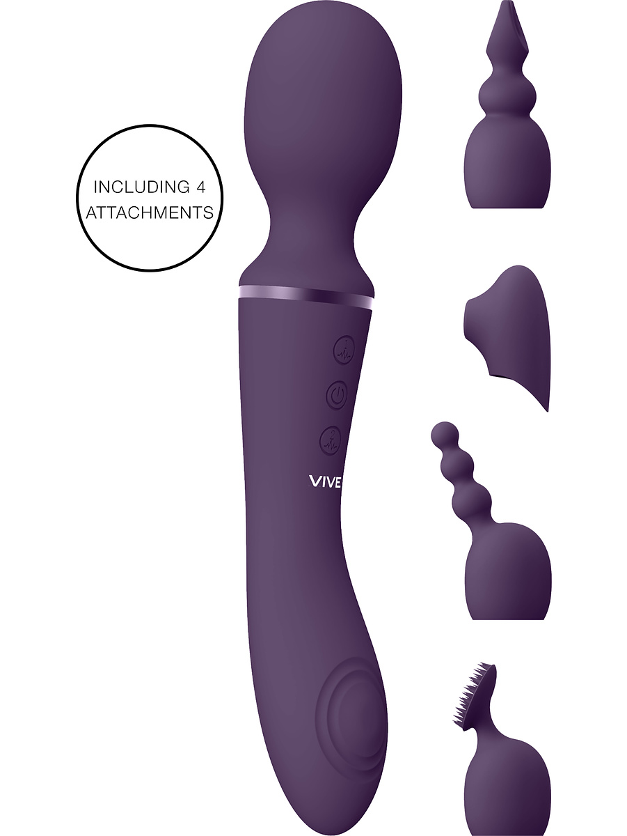 Vive: Nami, Pulse-Wave Wand Vibrator with Clitoral Sleeves, lila |  | Intimast