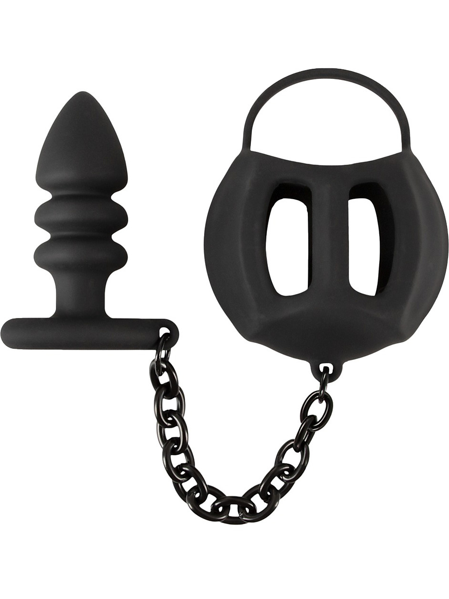 Black Velvets: Ball Cage with Butt Plug |  | Intimast