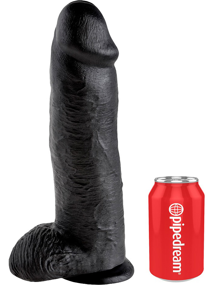 King Cock: Realistic Dildo with Balls, 31 cm, svart |  | Intimast