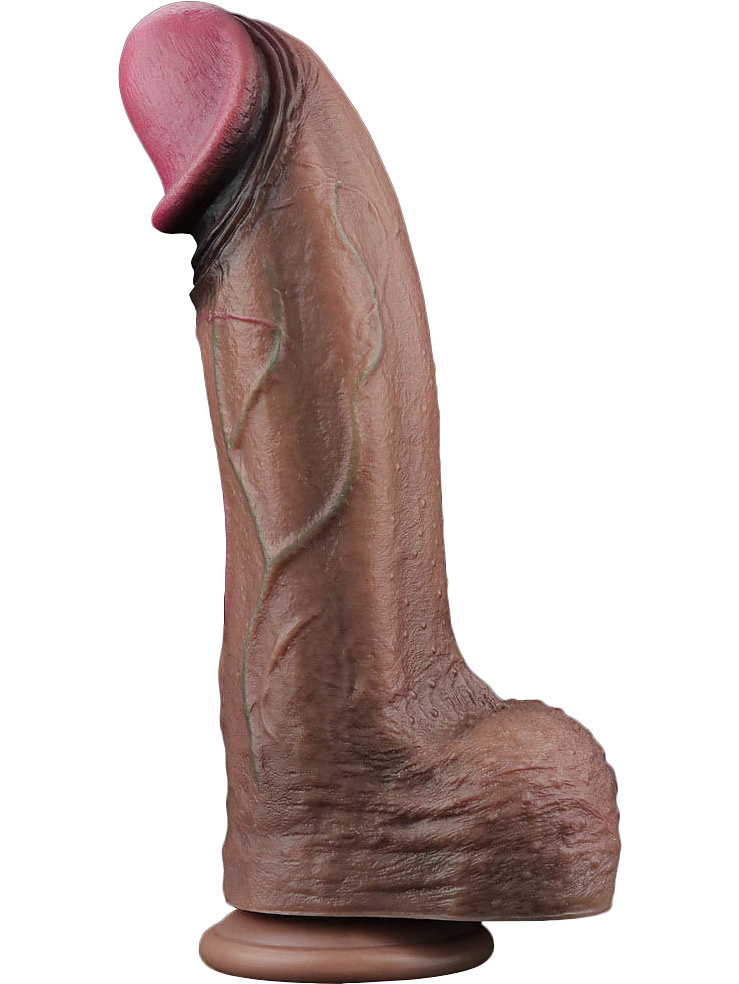 LoveToy: Dual-Layered Silicone XXL Cock, 33 cm, mörk |  | Intimast