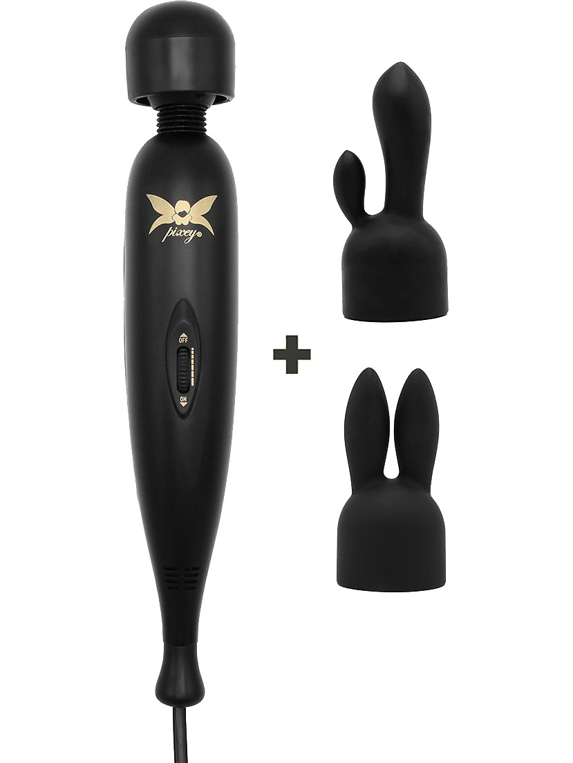 Pixey: Turbo Wand Vibrator with 2 Attachments |  | Intimast