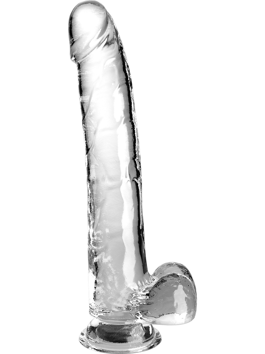 King Cock Clear: Dildo with Balls, 30.5 cm, transparent