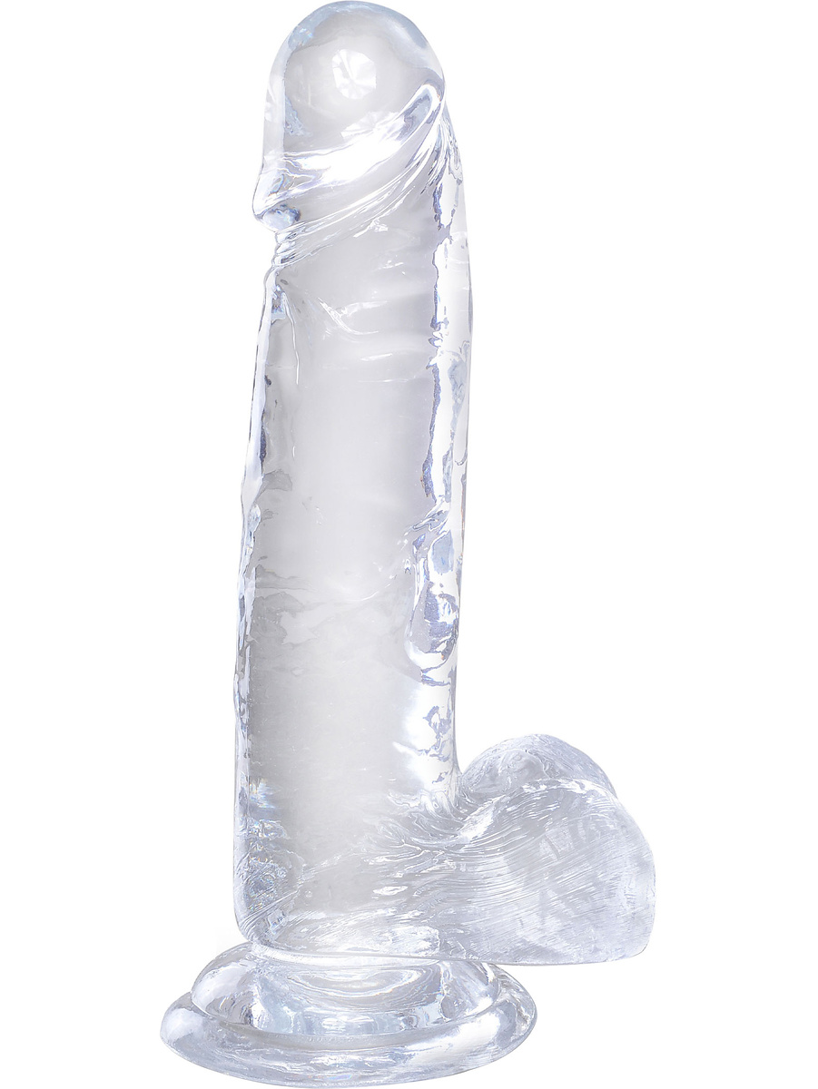 King Cock Clear: Dildo with Balls, 20 cm, transparent