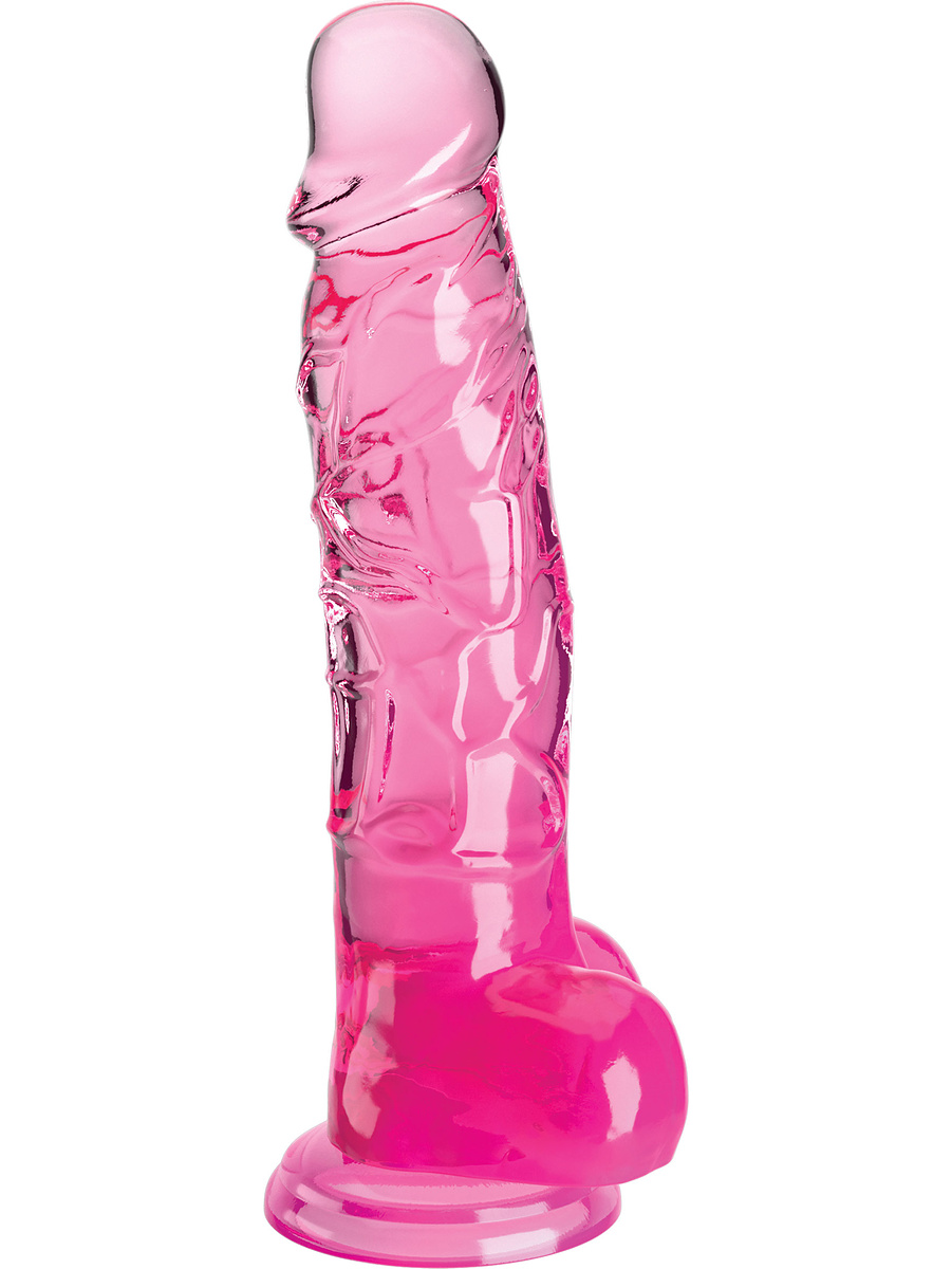 King Cock Clear: Dildo with Balls, 22 cm, rosa