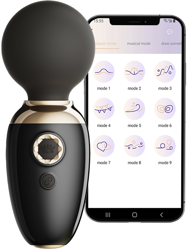 Zalo: Ava, App-Controlled Smart Wand Massager, svart