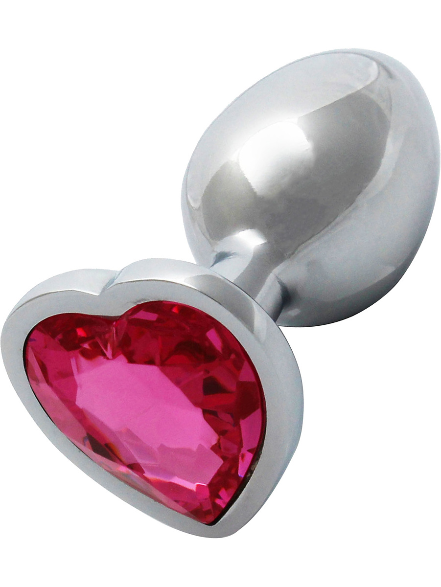 Ouch!: Heart Gem Metal Butt Plug, small, silver