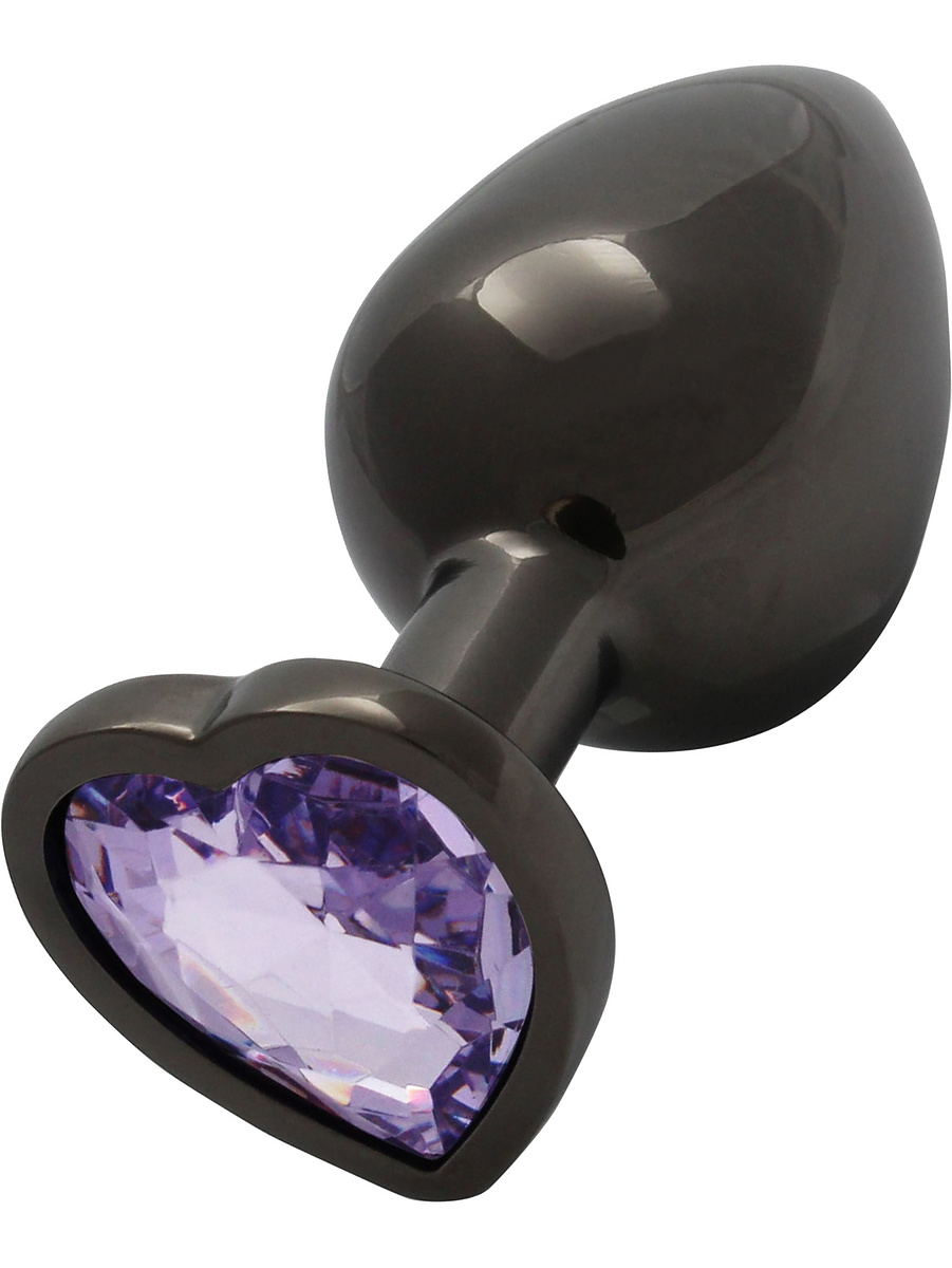 Ouch!: Heart Gem Metal Butt Plug, medium, grå |  | Intimast