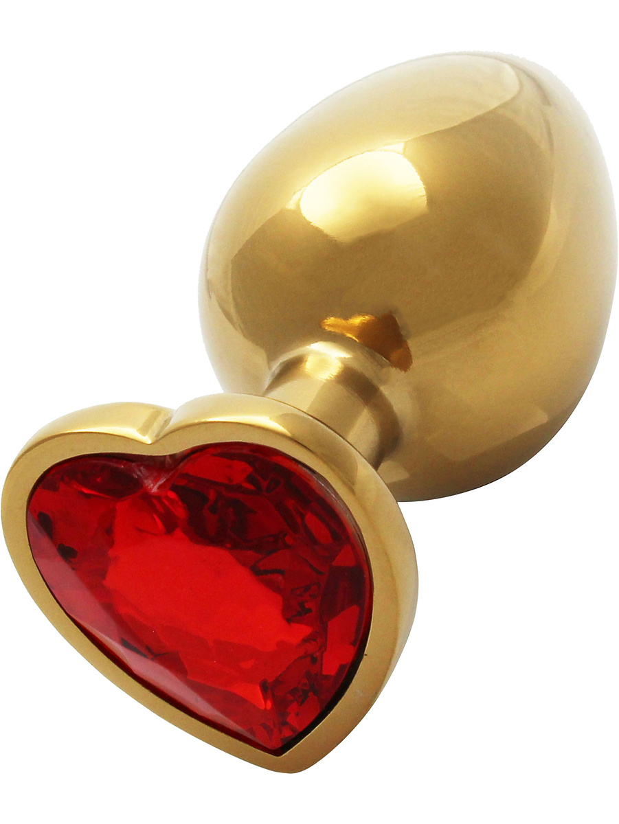 Ouch!: Heart Gem Metal Butt Plug, medium, guld |  | Intimast