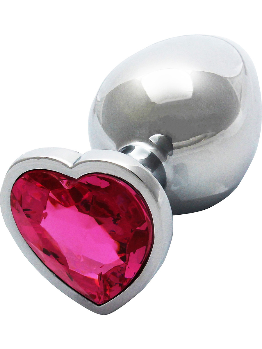 Ouch!: Heart Gem Metal Butt Plug, medium, silver |  | Intimast