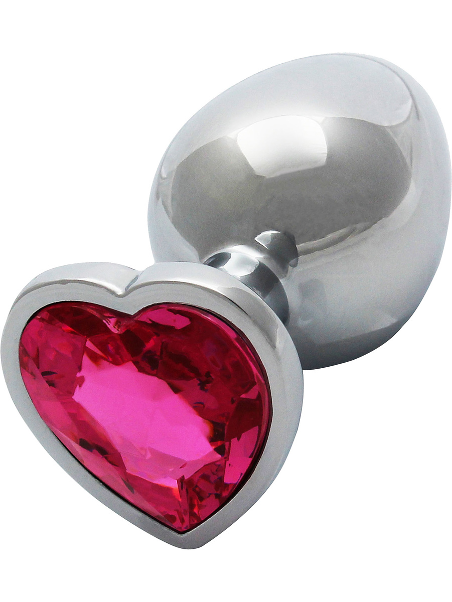 Ouch!: Heart Gem Metal Butt Plug, large, silver |  | Intimast