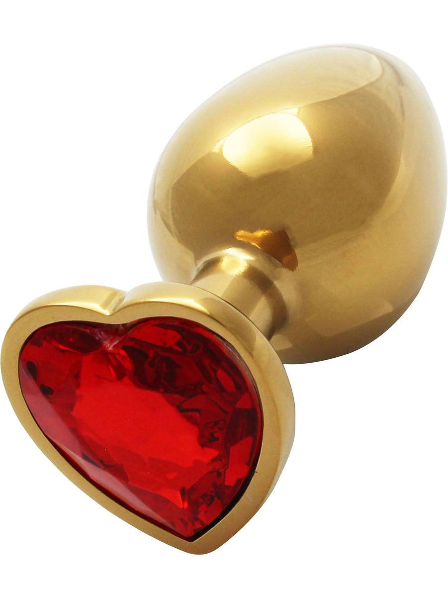 Ouch!: Heart Gem Metal Butt Plug, large, guld |  | Intimast