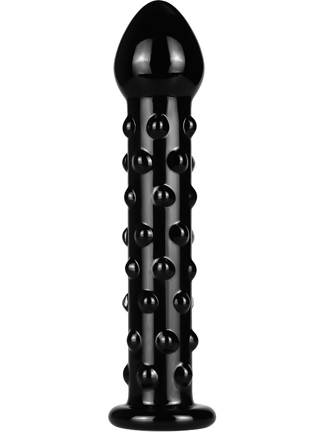 LoveToy: Glass Romance Dotted Dildo, svart |  | Intimast