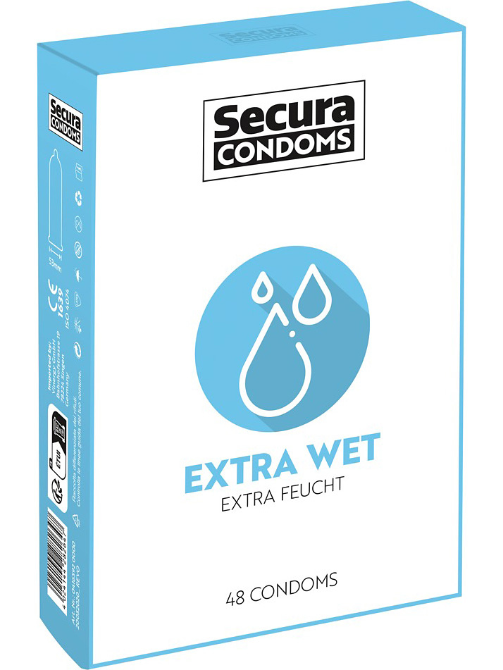 Secura: Extra Wet, Kondomer, 48-pack