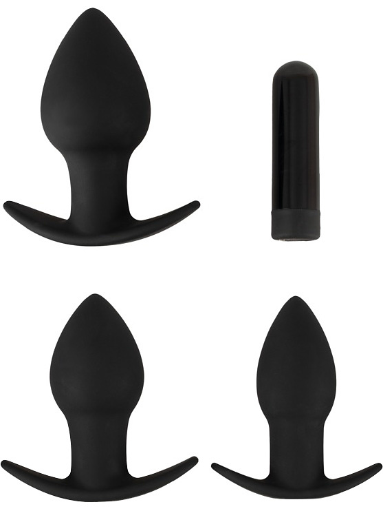 Black Velvets: Butt Plug Set, 3 Plugs & 1 Bullet |  | Intimast