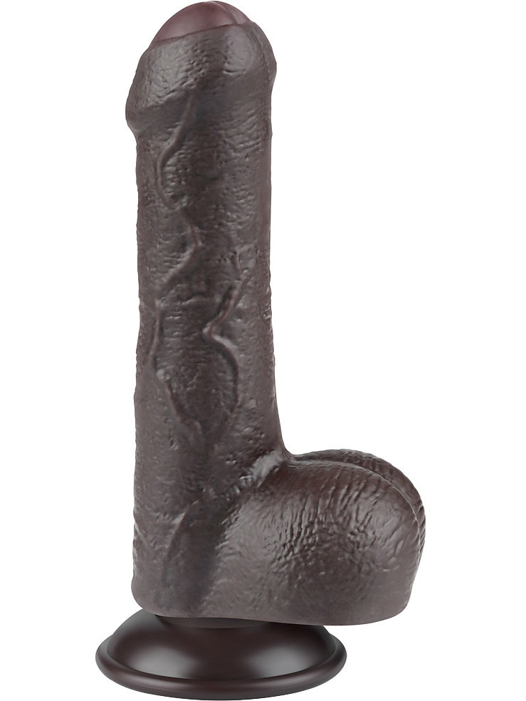 LoveToy: Sliding-Skin Dildo, 18 cm, mörk |  | Intimast