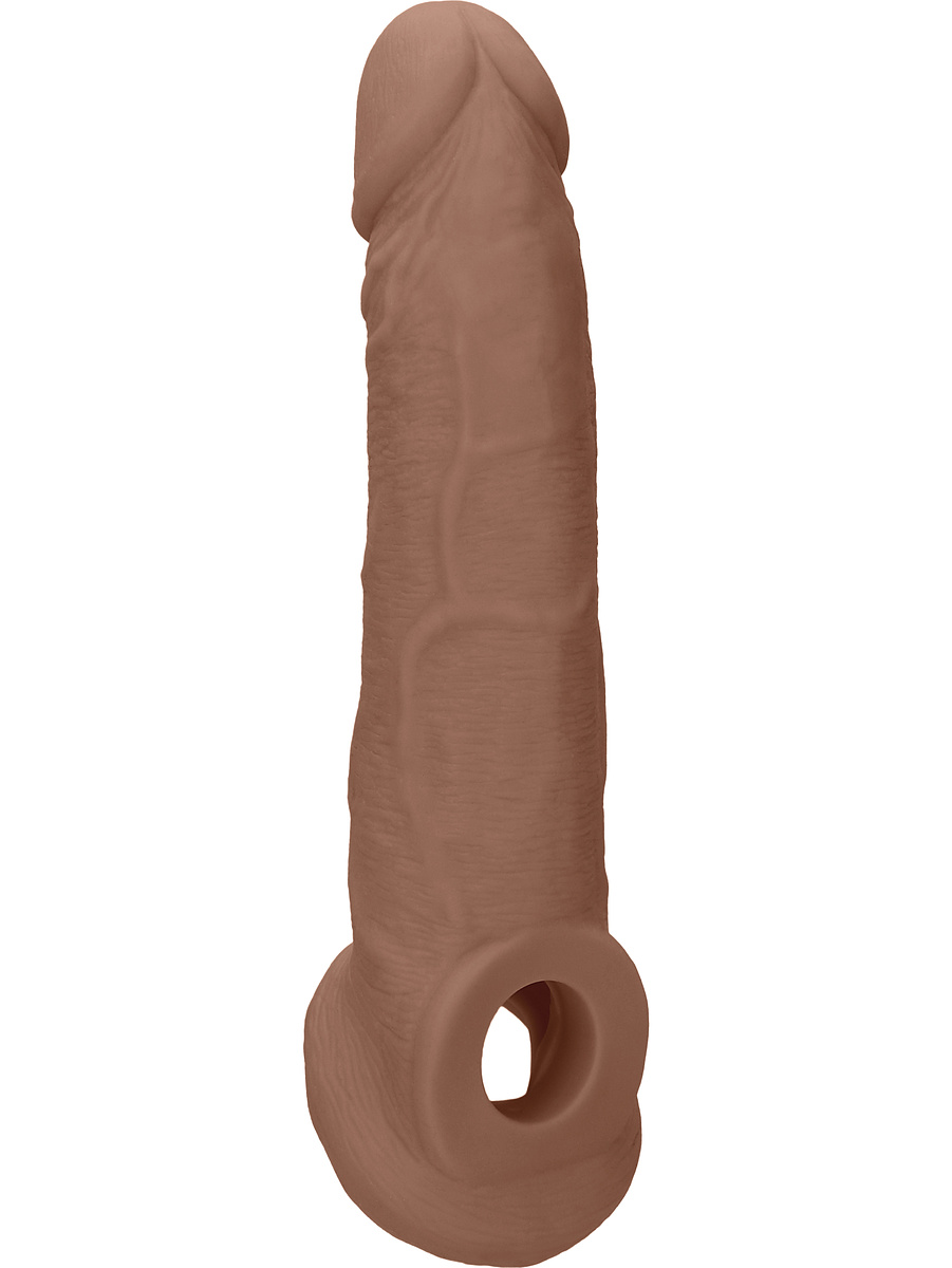 RealRock Skin: Penis Extender with Rings, 22 cm, brun