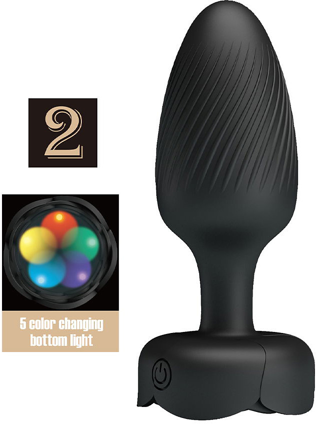 Pretty Love: Varian 2, Vibrating Butt Plug with Color LED | Analpluggar,Analvibratorer,Analleksaker,Analpluggar - Diamant,Analleksaker - Henne,Analpluggar,Analvibratorer,Analsmycken,Analleksaker - Honom,Analpluggar - Honom,Analvibratorer - Honom | Intimast