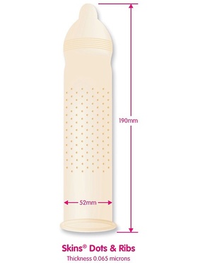 Skins Dots & Ribs: Kondomer, 12-pack