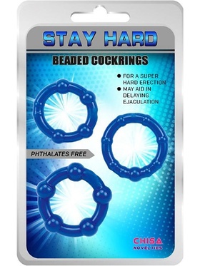 Stay Hard: Penisringar, blå, 3-pack