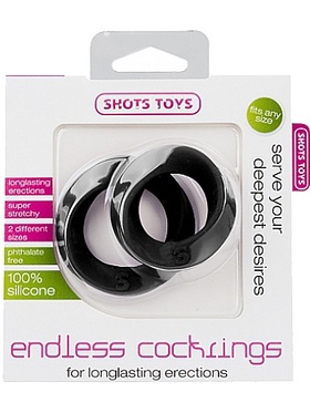 Shots Toys: Endless Cockrings, dubbelpack, svart