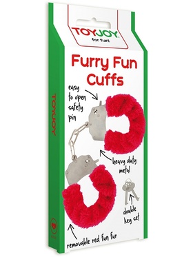 Toy Joy: Furry Fun Cuffs Plush, röd