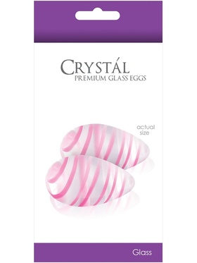 NSNovelties Crystal: Premium Glass Eggs, transparent/rosa