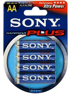 Sony Batterier: Stamina Plus, AA (LR6), 1,5V, Alkaline, 4-pack