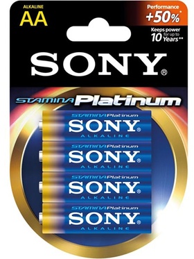 Sony Batterier: Stamina Platinum, AA (LR6), 1,5V, Alkaline, 4-pack