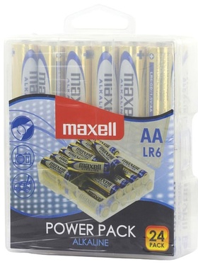 Maxell Batterier: Power Pack, AA (LR6) 1,5V, Alkaline, 24-pack