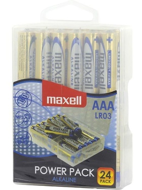 Maxell Batterier: Power Pack, AAA (LR3), 1,5V, Alkaline, 24-pack