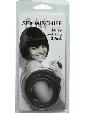 Sex & Mischief: Nitrile Cock Ring, 3-pack