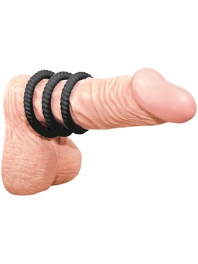 You2Toys: Lust 3 Penisringar, svart, 3-pack